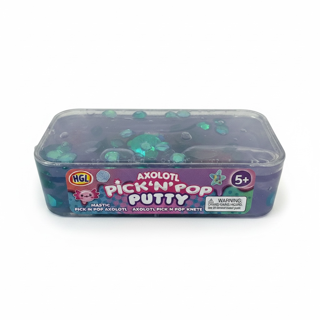Axolotl Pick ‘n’ Pop Putty – Sensory Fidget Slime with Pop Beads