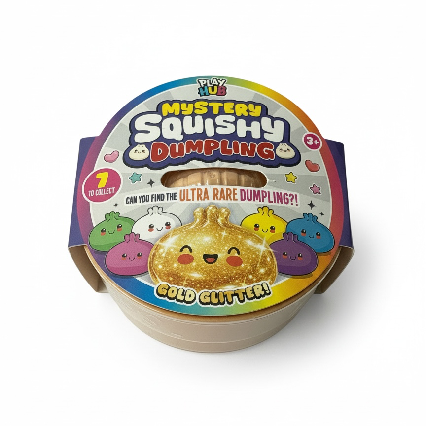 RMS Play Hub Mystery Squishy Dumpling — Gold Glitter Edition